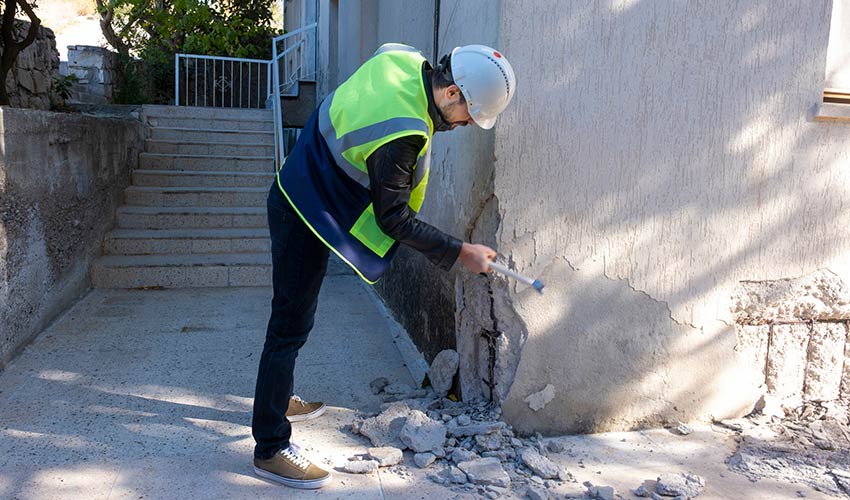 engineer checking building