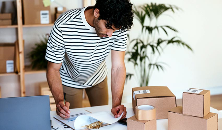 signing for a delivery